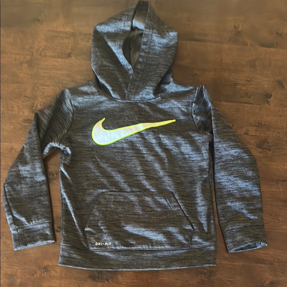 Nike Gray Sweatshirt with Neon Swoosh